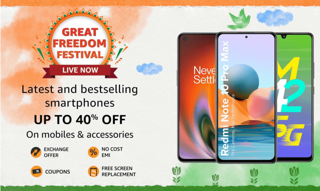 Amazon Great Freedom Festival Sale - 2021. Top offers on Mobile