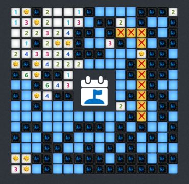 Microsoft Minesweeper Showing Mines location
