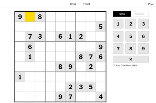 Sudoku | New York Times Games