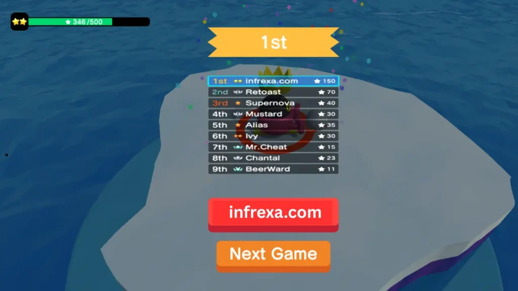 Screenshot showing a player ranking 1st in Snowball.io by using advanced corner and snowball attack strategy.